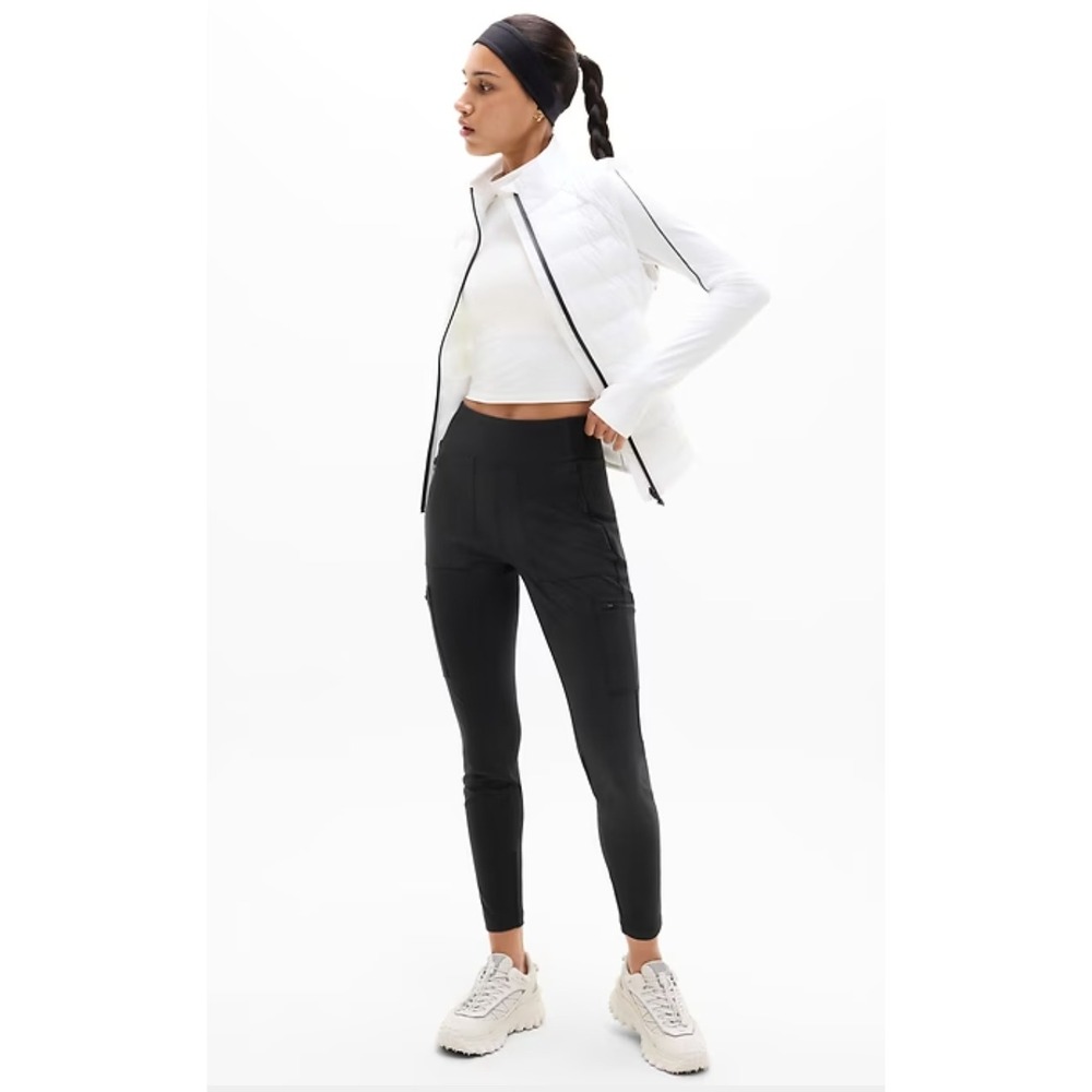 Athleta Headlands Hybrid Cargo II Tight Black Hiking Pants 982353 Womens Size 8‎